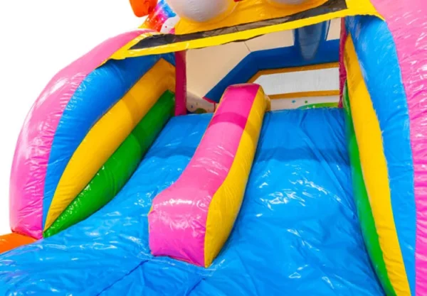 Springkussen Unicorn met dubbele glijbaan - Afbeelding 3