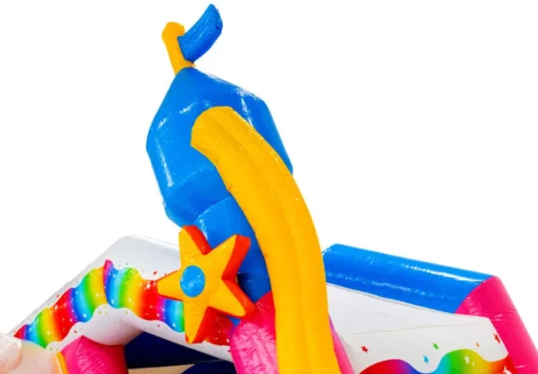 Springkussen Unicorn met dubbele glijbaan - Afbeelding 4